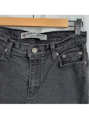 Vintage Ladies' Harley-Davidson Black Jeans Size 6 thumbnail 6