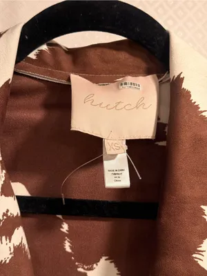 Hutch Brown & White Cow Print Vegan Suede Leather Moto Jacket Size XS thumbnail 12