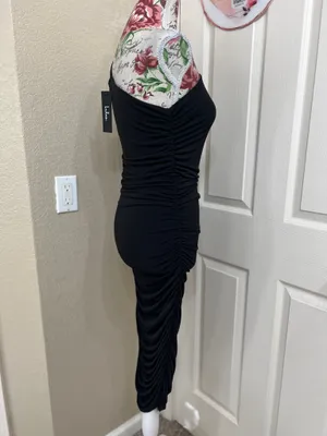 Lulus Total Appeal Black Ruched One-Shoulder Bodycon Midi Dress thumbnail 3