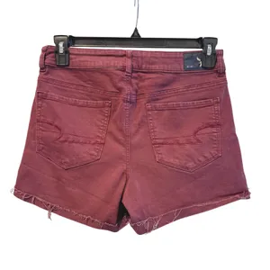 American Eagle‎ Outfitters Hi-Rise Super Stretch Burgundy Red Shortie Shorts 10 thumbnail 3