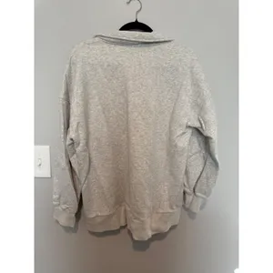 Abercrombie & Fitch Soft AF Max Essentials Quarter Zip Gray Sweatshirt Womens M thumbnail 3