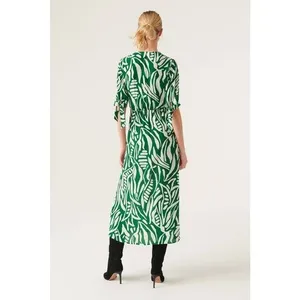 BA&SH Terence Midi‎ Dress in Green/White Size 2 Hawaiian Print thumbnail 3