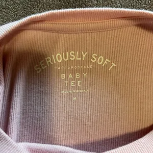 AEROPOSTALE Y2K Hamptons Seriously Soft Pink Ribbed Baby Tee Sz M EUC thumbnail 4