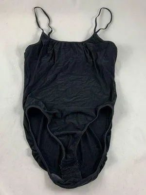 MD/LG Black stretch silk ballerina bodysuit thumbnail 1
