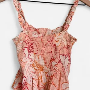 Patrons of Peace Orange & Pink Floral Crop Top Size Small thumbnail 1