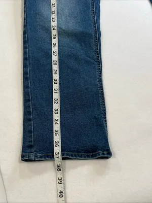 FRYE Women’s Blue Straight-Leg Denim Jeans size 4/27 slight distressed 5 pockets thumbnail 9