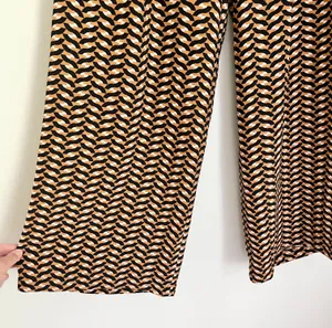 Who What Wear Geometric Print Pleated High Rise Wide Leg Pants Orange Black 6 thumbnail 8