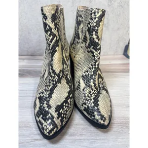 Steve Madden Size 6‎ Jain Snakeskin Print Ankle Booties Block Heel Pointed Toe thumbnail 8