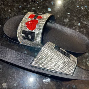 Black and Red Sandals with Glittery Strap thumbnail 5