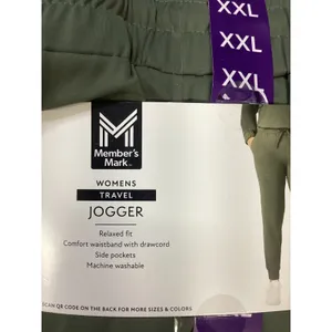 Member's Mark Womens Travel Jogger Olive Green XXL 20 Relaxed Fit Stretch Pants. thumbnail 2