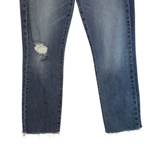 Joes Jeans The Lara Mid Rise Cigarette Ankle‎ Jeans Distressed Raw Hem Blue 28 thumbnail 3