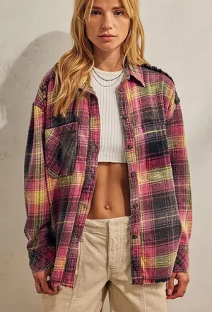Urban Outfitters BDG Andy Washed Flannel Shirt thumbnail 1