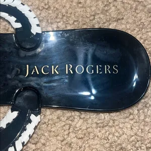 Jack‎ Rogers Bahamas Navajo Jack’s Jelly Sandals Whipstitch Black White 9 thumbnail 6