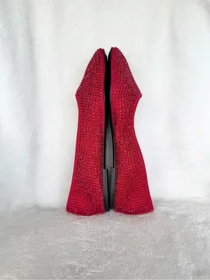 H&M Women's Red Crystal Embellished Ballet Flats 6 NWOT thumbnail 5