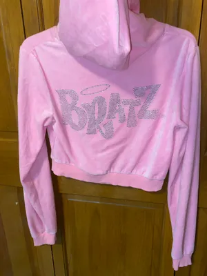 Dolls Kill Bratz Zip-Up Rhinestone Velour Hot Pink Hoodie thumbnail 8