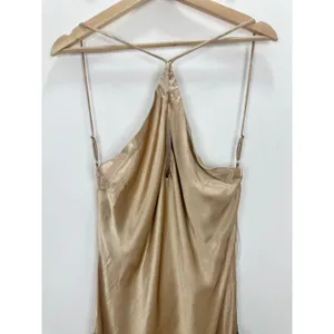 Lulus Sleek and Sweet Champagne Satin Cutout Backless Slip Midi Dress XL NWT thumbnail 13