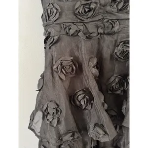 NWOT Lulus Exceptional Entrance Black Sleeveless Tiered Rosette Midi Dress Small thumbnail 8