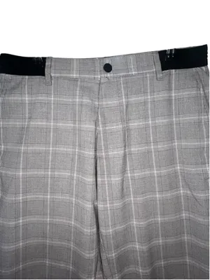 Zara Grey And White Stretchy Plaid Professional Office Tapered Ankle Trousers thumbnail 2