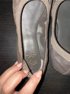 Tory Burch Bronze Metallic Cap-Toe Brown Ballet Flats thumbnail 3