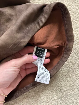 SHEIN brown leather going out top thumbnail 3
