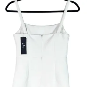 NWT Lulus Guessing Game Sleeveless Square Neck Bodycon Knee Length Dress M White thumbnail 7