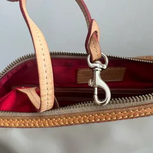 Dooney & Bourke Patent Leather Barrel Satchel in Taupe/Putty gray Vachetta Trim thumbnail 13