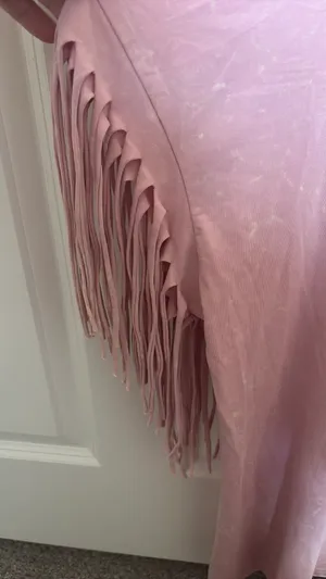 Pink Fringe Sleeve Top – Boho Style Size XL thumbnail 3