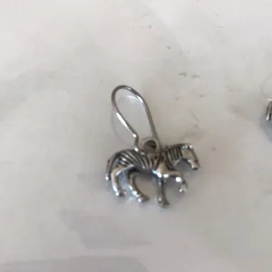 New zebra earrings in pewter half inch thumbnail 7