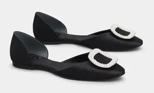 Roger Vivier Chip Strass Ballet Flat Black Black Size 5.5 thumbnail 1