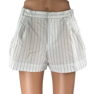 Zara Women's White Black Striped High Waisted A Line Casual Mini Shorts Size XS thumbnail 1