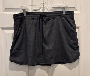 Lucy Womens Gray‎ Heather Active Skirt Large Pockets Drawstring Athletic Tennis Gray thumbnail 1