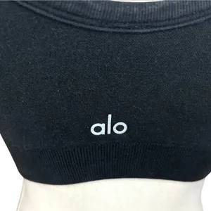 Alo black seamless chosen bra activewear athletic workout yoga gym Gorpcore thumbnail 4