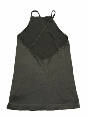 Free People Black Ribbed Halter Tank Top Size Medium thumbnail 2
