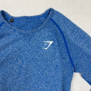 Gymshark Vital Seamless Long Sleeve Top Women’s S Blue Marl Thumbholes Workout thumbnail 3