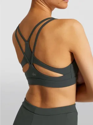 ALO Yoga Airbrush Suspension Sports Bra in Dark Green thumbnail 1