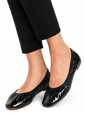 Lanvin Black Patent Leather Ruched Ballet Flats Size 38.5 EU thumbnail 1