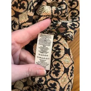Free People Black Gold Tapestry Sleeveless Mini Dress Pockets Size 8 thumbnail 3