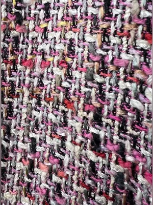 VTG Garfield & Marks Pink Tweed Coco Jacket Longline Open Front Fringe Sz 4 USA thumbnail 8