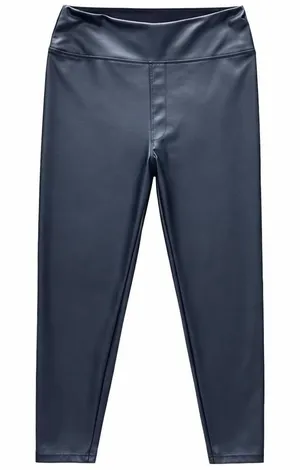 OFFLINE by Aerie Real Luxe Hi-Rise Faux Leather Leggings Navy Blue Medium‎ thumbnail 1