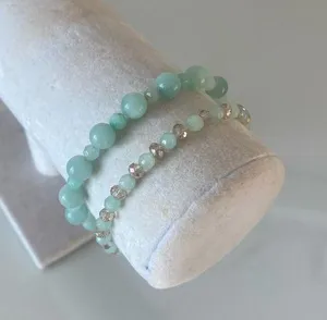 Seafoam Beaded Bracelets Set of 2 thumbnail 1