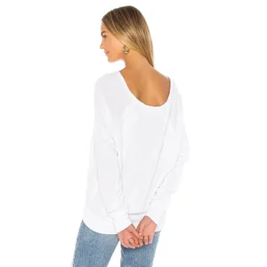 Free People Womens Santa Clara Thermal Top White Small V‎ Neck Boho Long Sleeve thumbnail 2