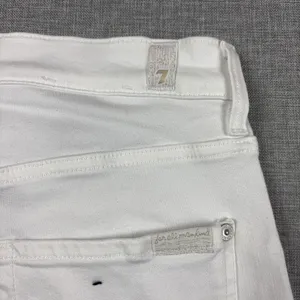 7 For All Mankind Jeans‎ Womens 31 White High Waist Ankle Skinny Denim 5-Pocket thumbnail 7