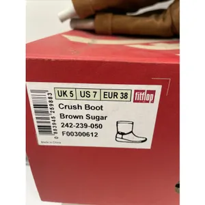 Fit flop crush boot brown sugar Suede women's 7M Wobble‎ Board NIB thumbnail 11