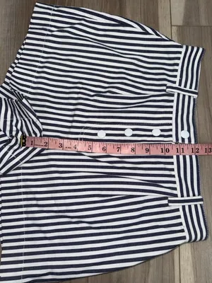 Derek Lam 10 Crosby striped nautical pleated front shorts size 2 high waisted thumbnail 7