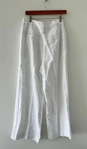 Madewell NWT White Harlow Wideleg Linen Pants 8 thumbnail 8