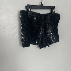 Boutique Black Sequin Dance Sexy Stretch Booty Women's Shorts Small thumbnail 2