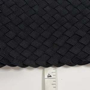 Woven Belt OS Black Wide Braided Elastic Round Buckle 40" Capsule Mnimali thumbnail 5