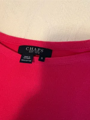 Chaps Pink Short-Sleeve Button-Shoulder Tee thumbnail 4