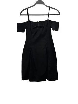 Maeve Anthropologie Bow Off-The-Shoulder Mini Dress Black XS thumbnail 5
