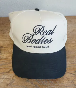 Nuuds Real Bodies Look Good Nuud Trucker Hat‎ Snapback Cream Black Cap Casual thumbnail 1